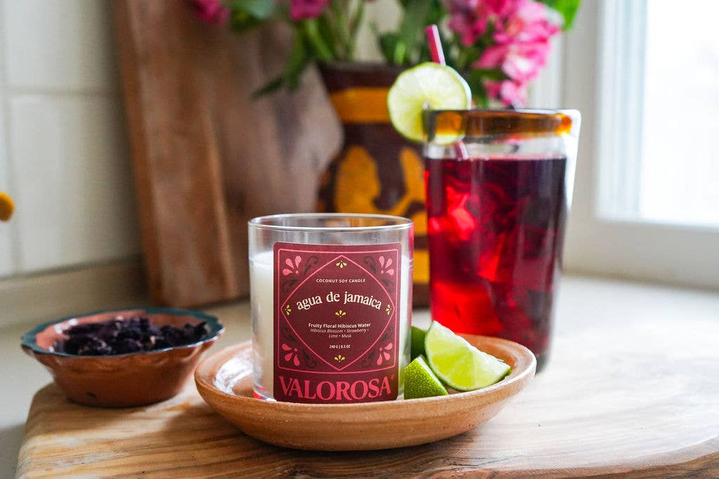 Agua de Jamaica Candle | Hibiscus, Strawberry, Lime