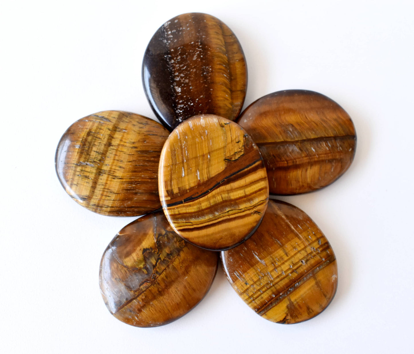 Palm Stones | Tiger Eye | Thumb Crystal | Pocket Gemstones: Thumb Indent (Worry Stone)