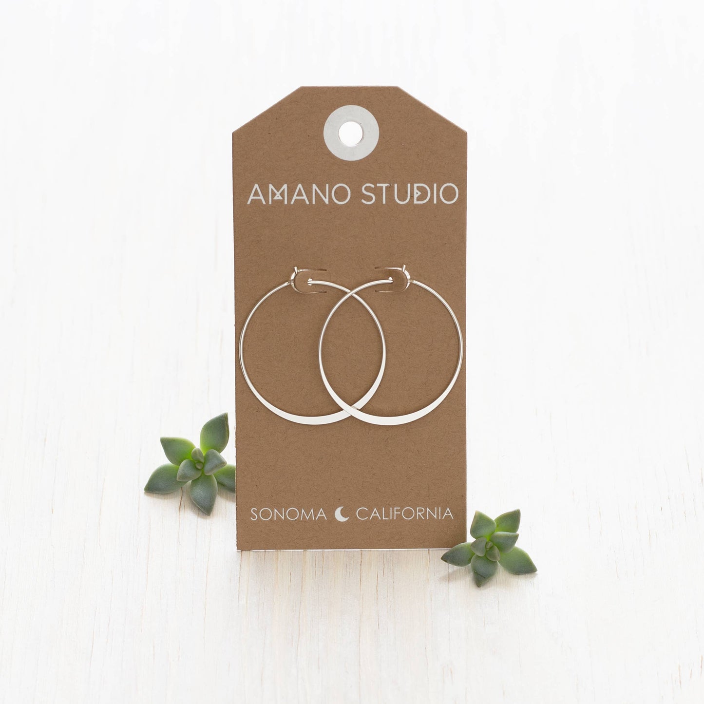 1.5" Classic Hoop Earrings: Silver