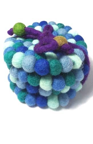 Hand-Felted Ball Coasters - Set of 4, Assorted Colors: Gold