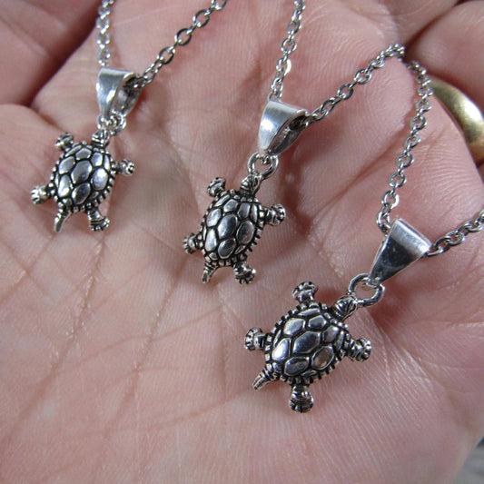 Sterling Silver Charm Pendants: Turtle