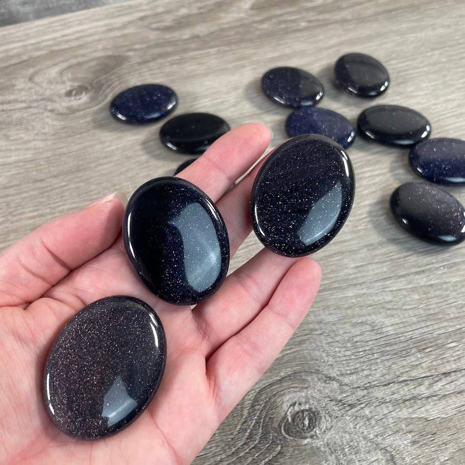 Gemstone Palm Stones 45mm – Bulk Crystal Supplies: Assorted (may be man made dyed or treated)