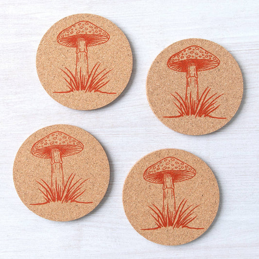 Mushroom Cork Coasters | Handmade | Eco-Friendly