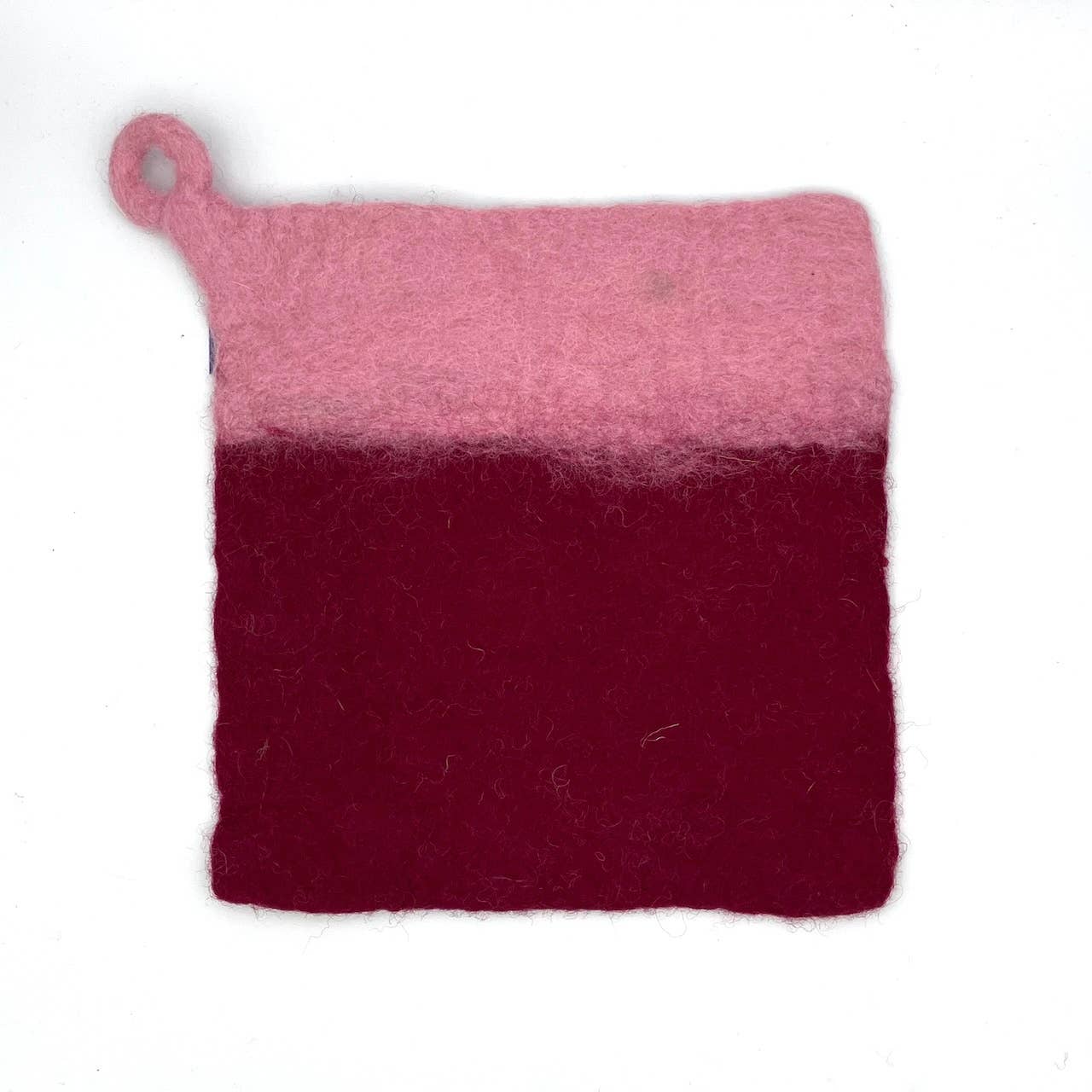 Two-tone Felt Pot Holder: Blue and Gray