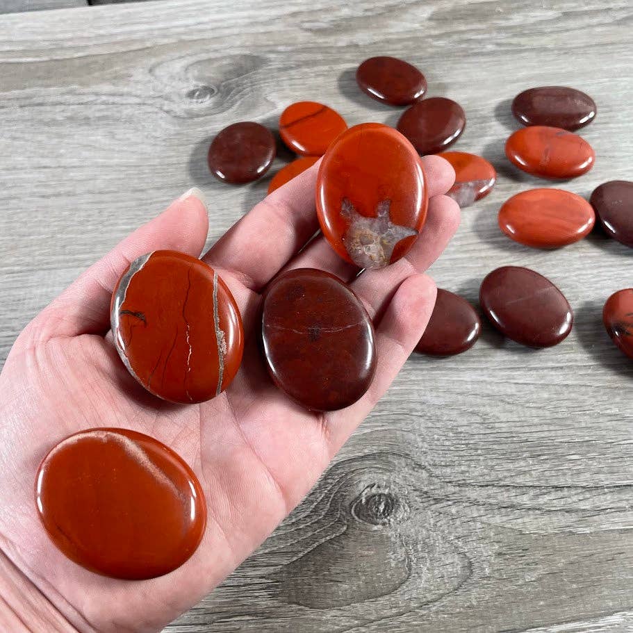 Gemstone Palm Stones 45mm – Bulk Crystal Supplies: Assorted (may be man made dyed or treated)