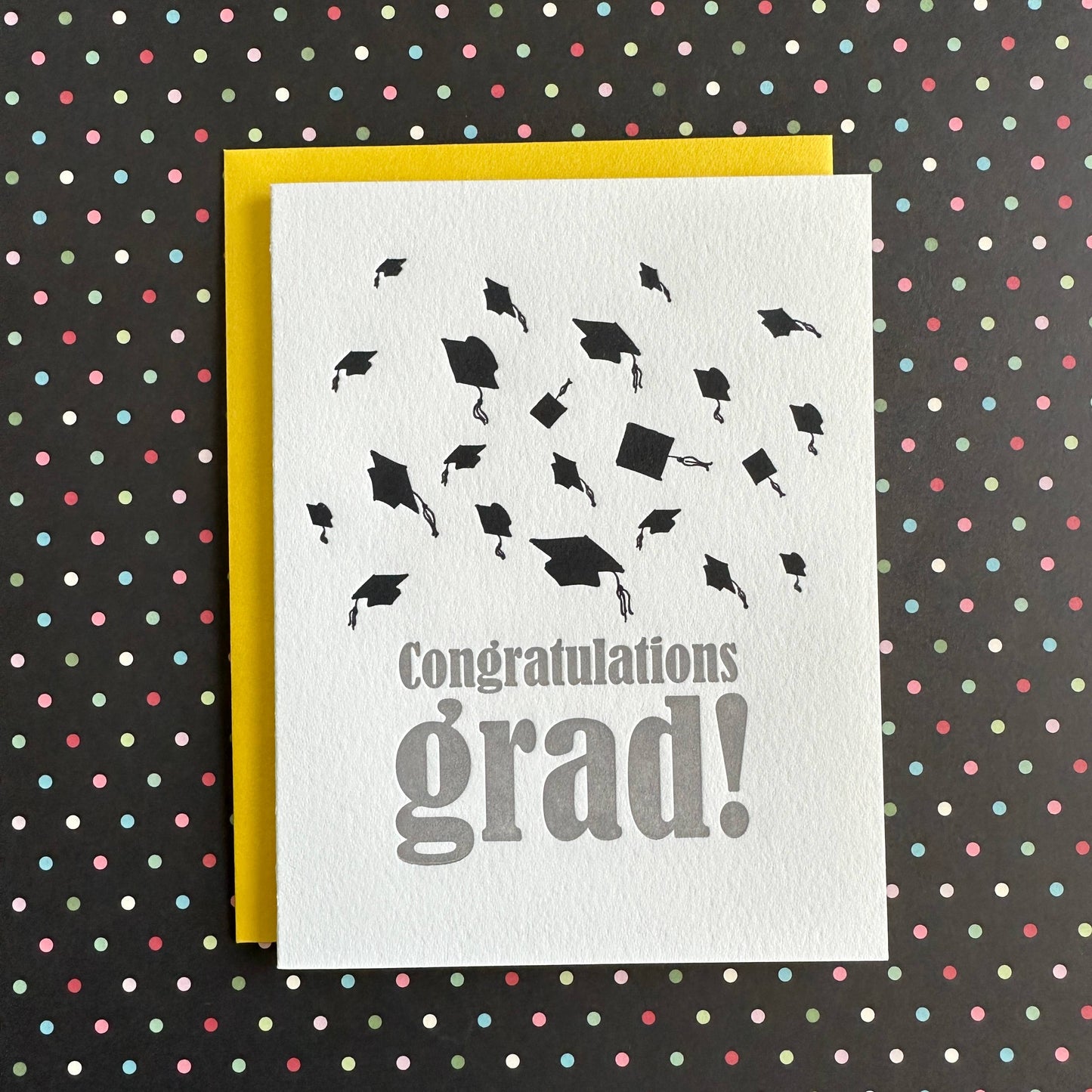 Graduation Hats - letterpress card