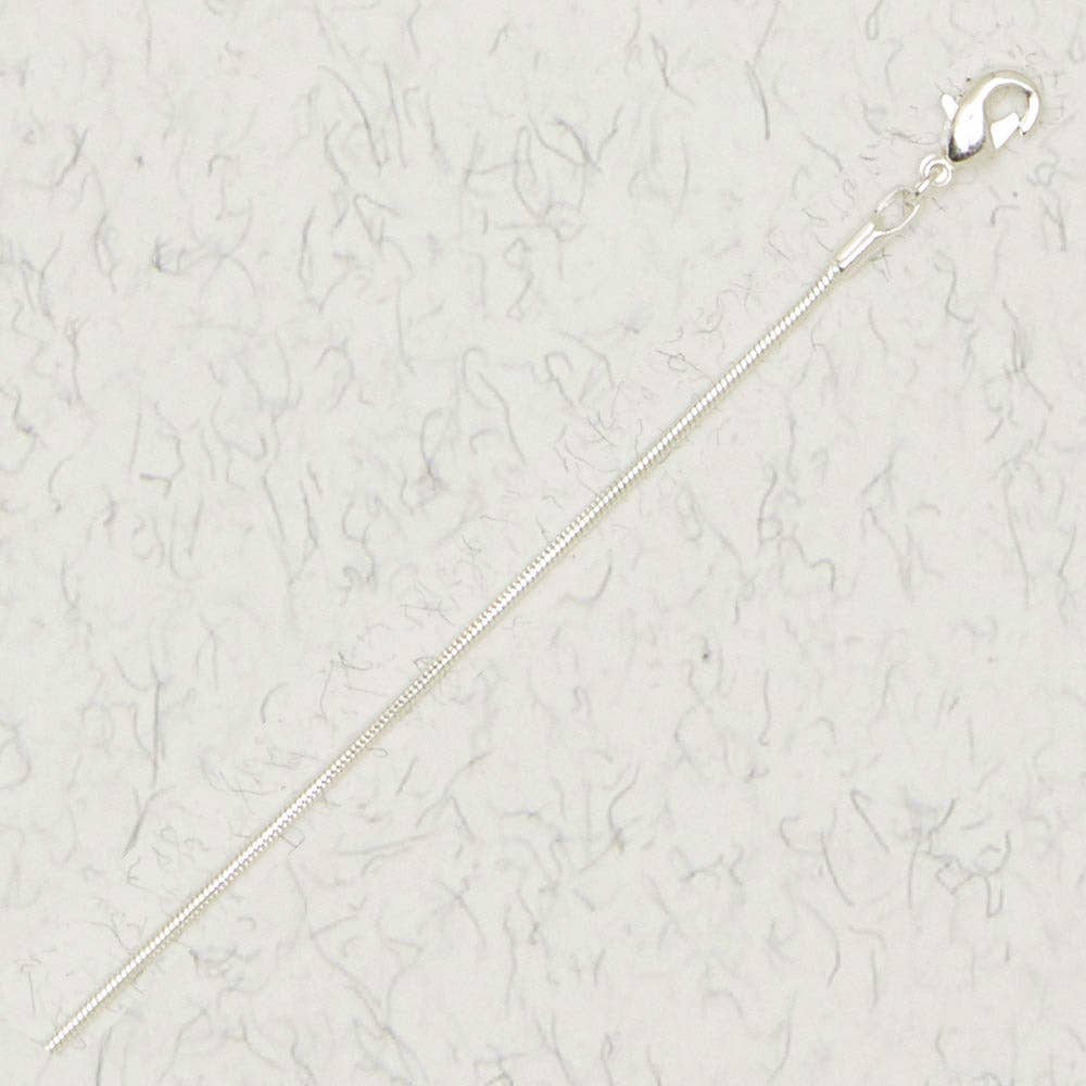 Silver Plated Snake Chain: Brass with Silver Plating / 18"