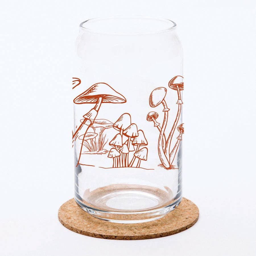 Mushroom Beer Can Glass - 16oz Capacity - Durable