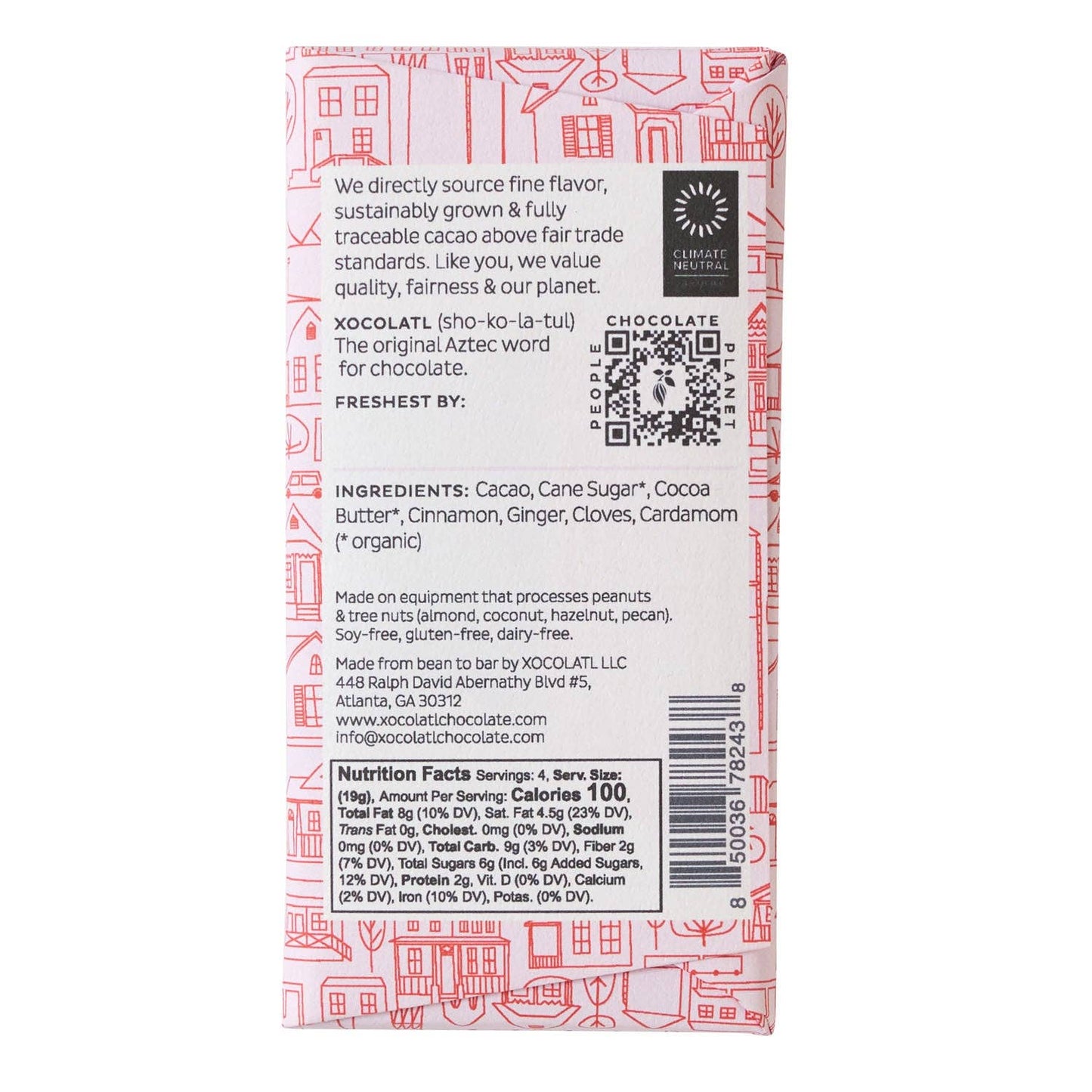 Warm & Cozy Ginger Spiced Dark Chocolate Bar