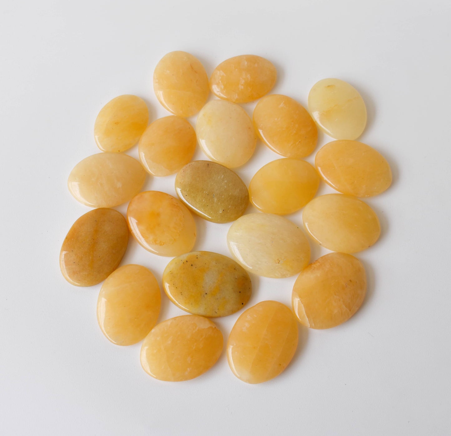 Palm Stone | Yellow Aventurine | Thumb Crystal | Pocket Gems: Thumb Indent (Worry Stone)