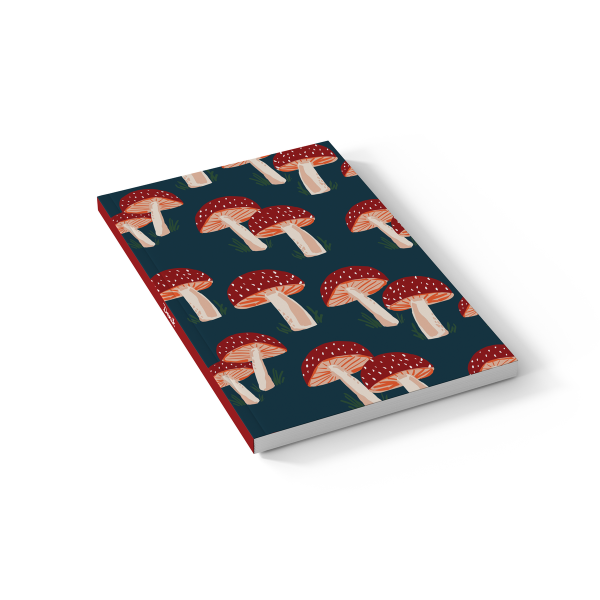Navy Mushrooms Layflat Journal Notebook