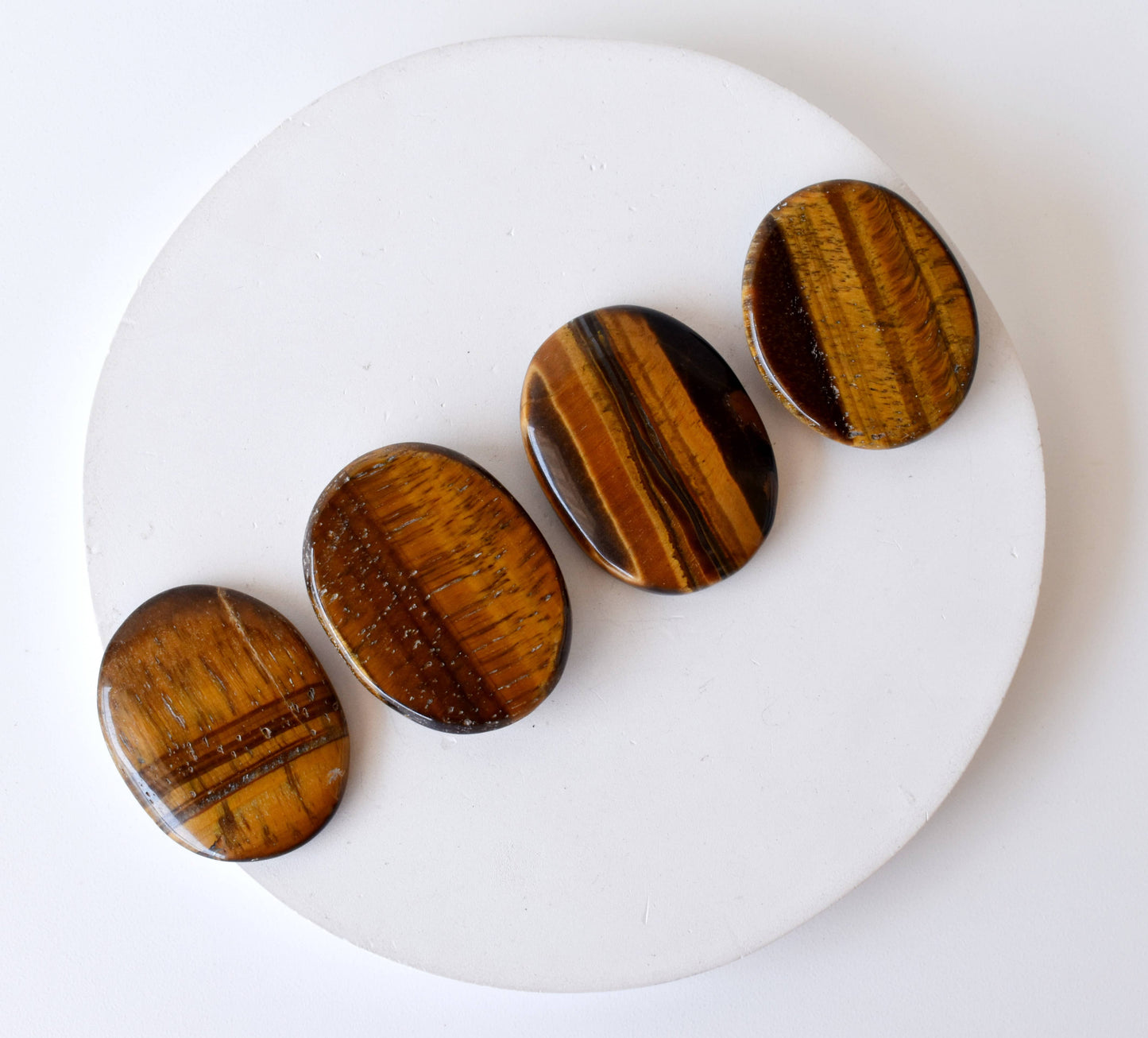 Palm Stones | Tiger Eye | Thumb Crystal | Pocket Gemstones: Thumb Indent (Worry Stone)