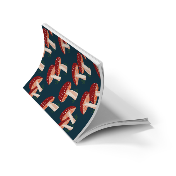 Navy Mushrooms Layflat Journal Notebook
