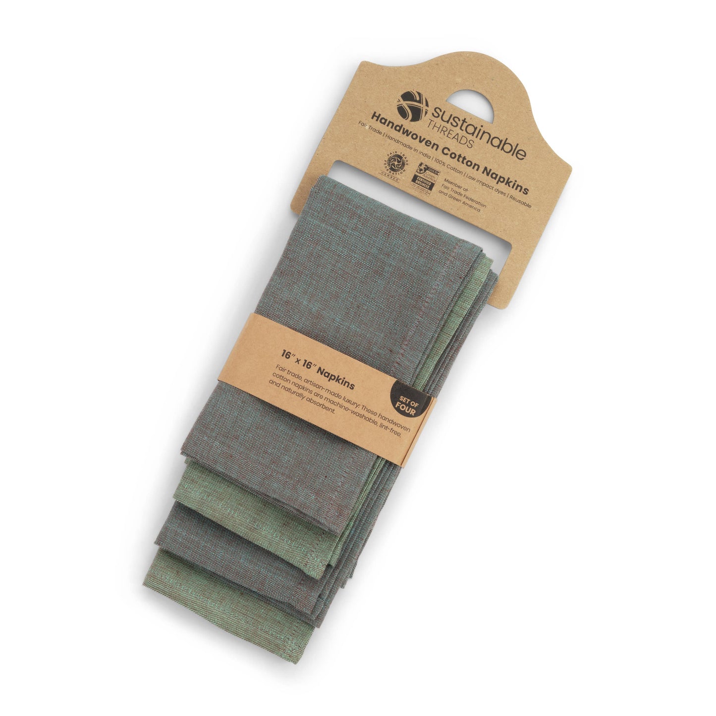 Cotton Napkins | Handwoven | Metallic | Set of 4 | Fair Trade