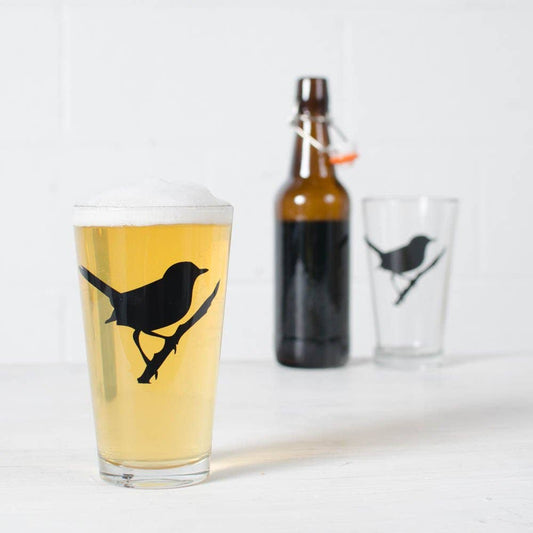Wren Silhouette Glassware: Pint