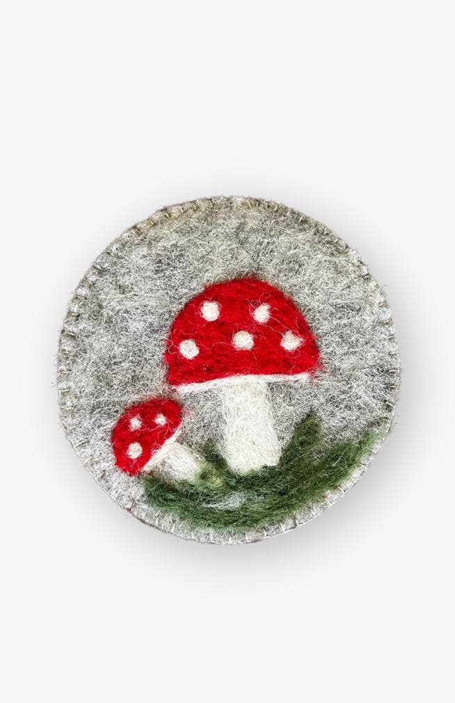 Felt Mushroom Coasters- Set of 4