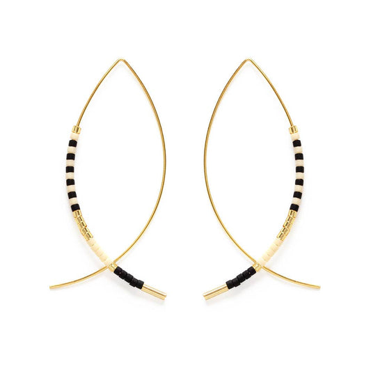 Japanese Bead Marquise Threaders : Black and Bone