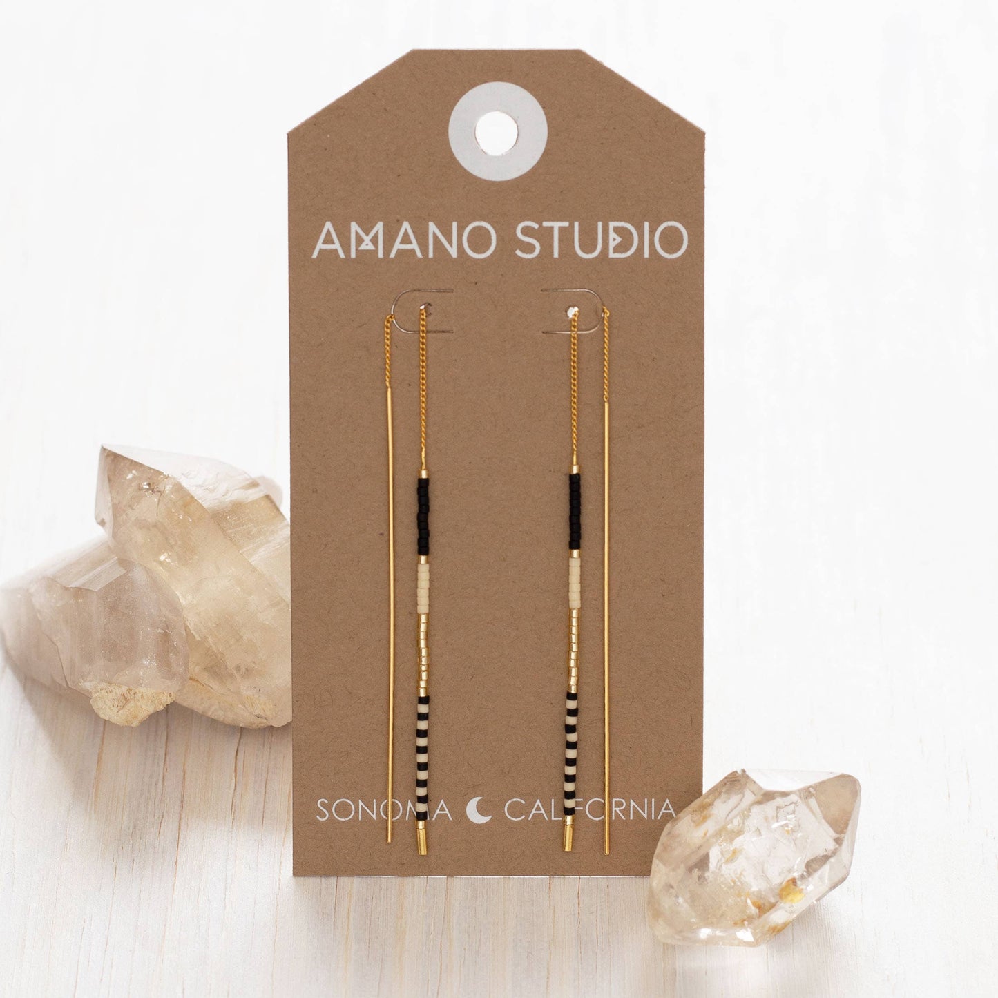 Miyuki Seed Bead Threader Earrings: Seashore