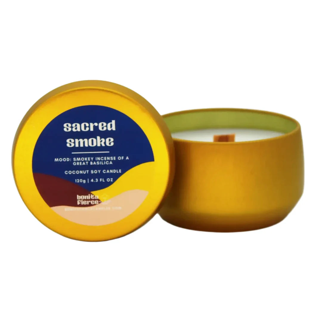 Sacred Smoke small tin candle