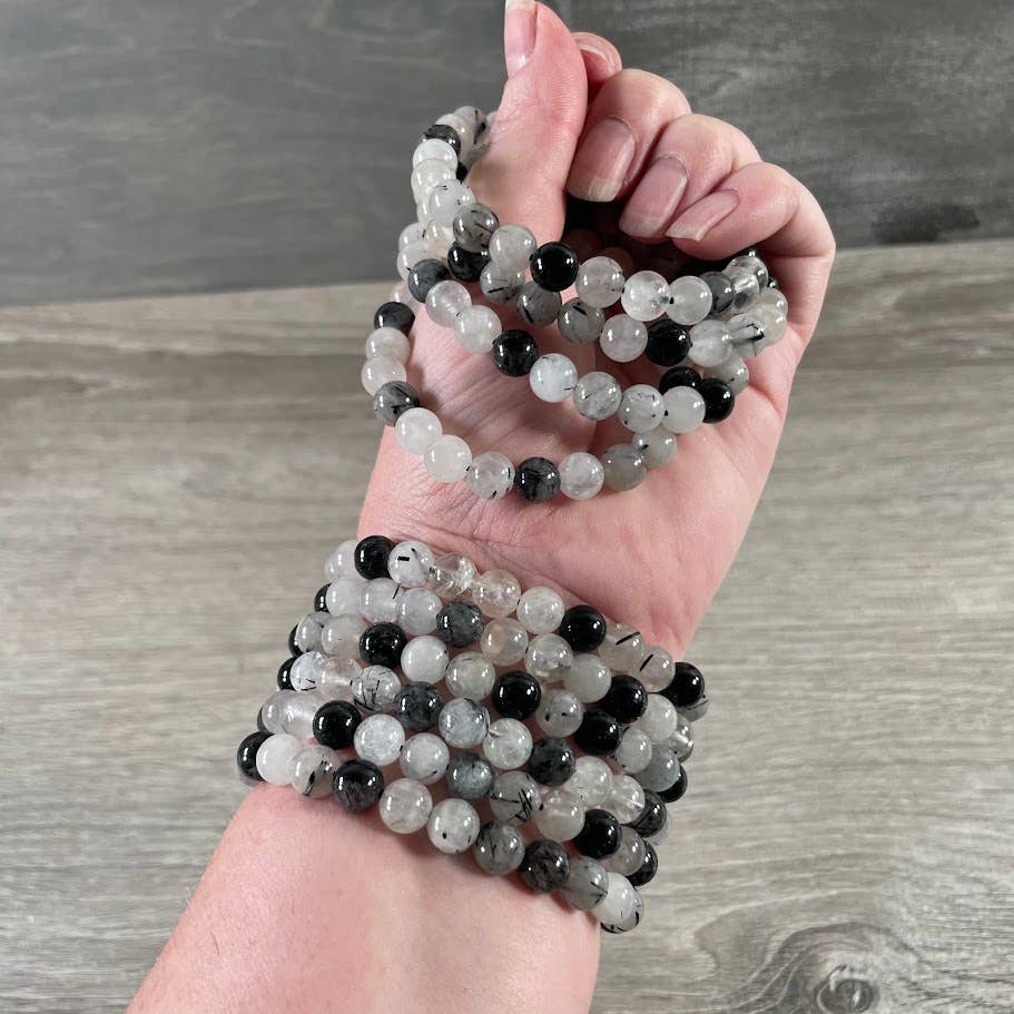 8mm Round Gemstone Beaded Bracelets – Assorted Crystals Bulk: Crazy Lace Jasper