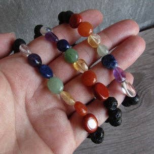 Gemstone Chakra Healing Bracelets 8mm - Wholesale: Lava Buddha