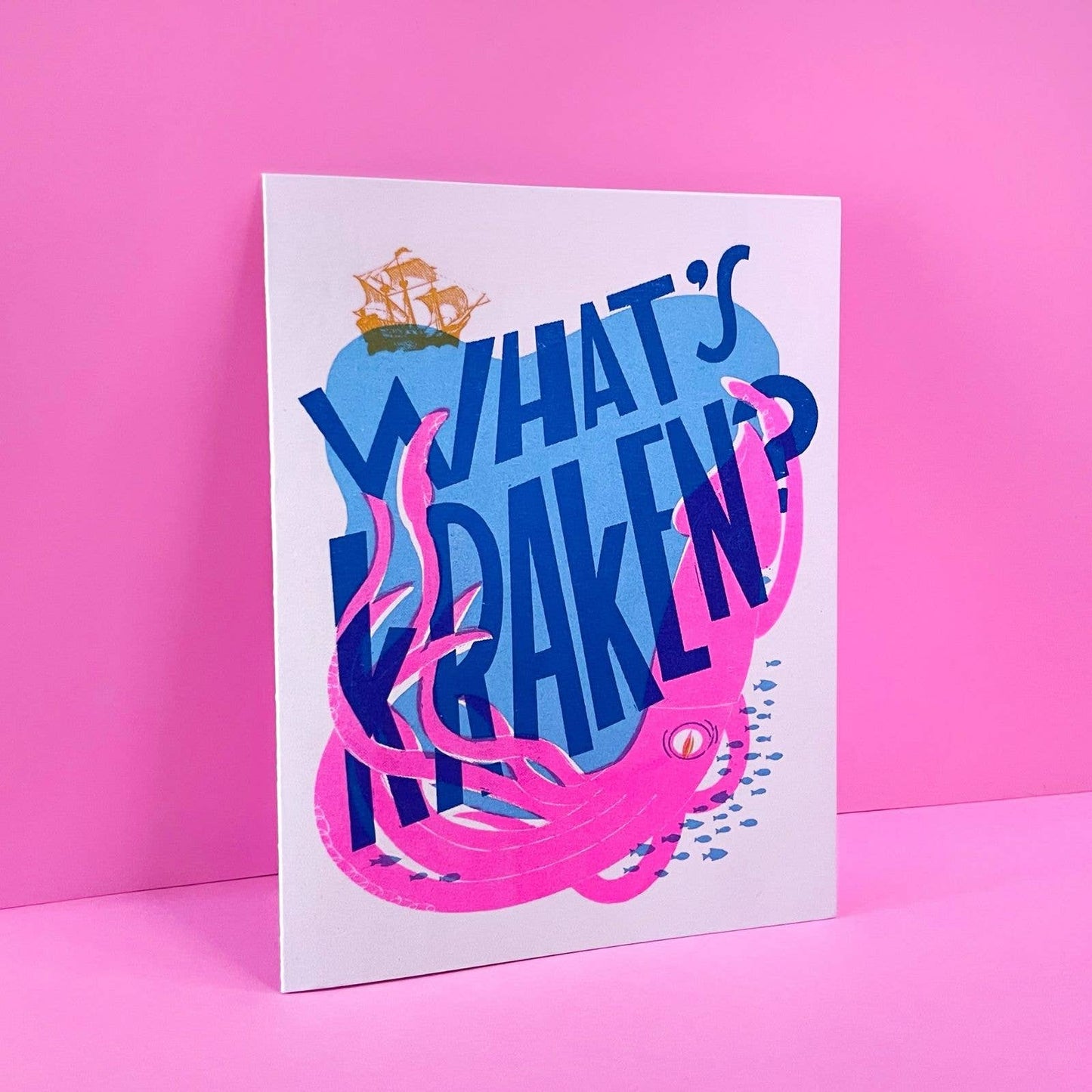 What's Kraken? - Risograph Friendship Card