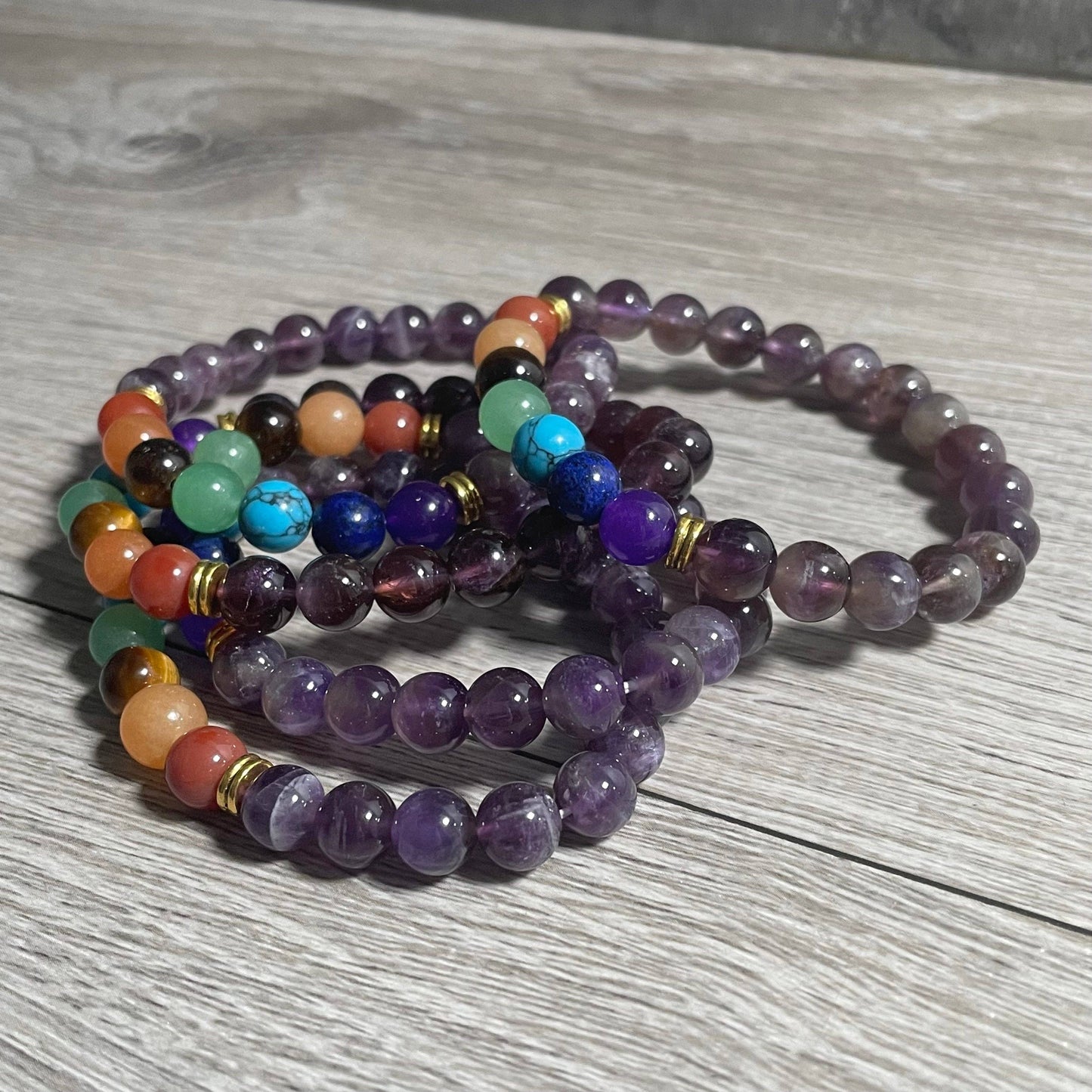 Gemstone Chakra Healing Bracelets 8mm - Wholesale: Lava Buddha