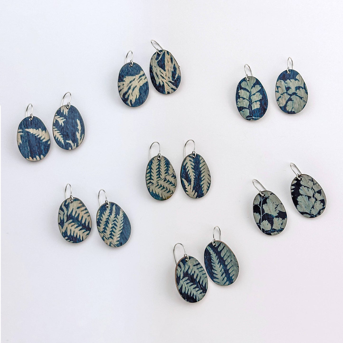 Earrings - Cyanotype