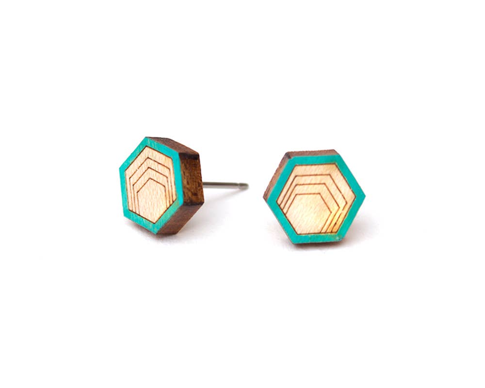 Hex Studs - More Colors: Teal