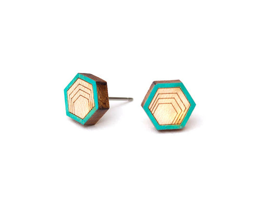 Hex Studs - More Colors: Teal