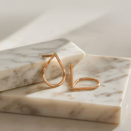 Hammered Teardrop Earrings | 14k Gold Fill & Sterling Silver: Gold