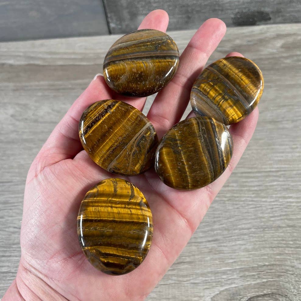Gemstone Palm Stones 45mm – Bulk Crystal Supplies: Assorted (may be man made dyed or treated)