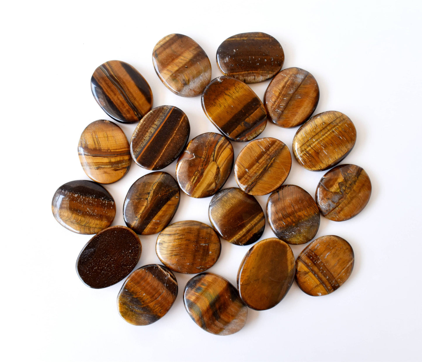 Palm Stones | Tiger Eye | Thumb Crystal | Pocket Gemstones: Thumb Indent (Worry Stone)