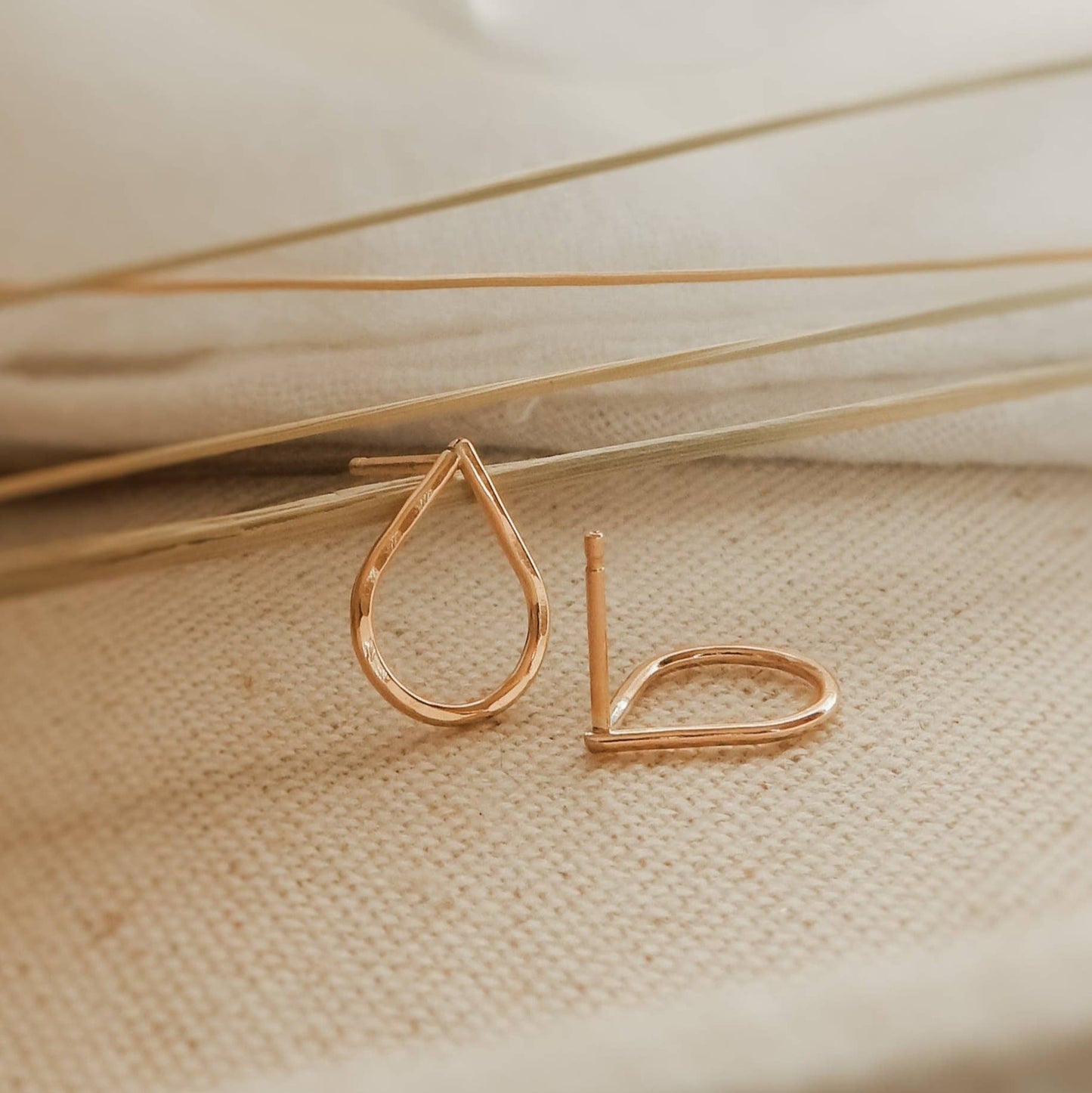 Hammered Teardrop Earrings | 14k Gold Fill & Sterling Silver: Gold