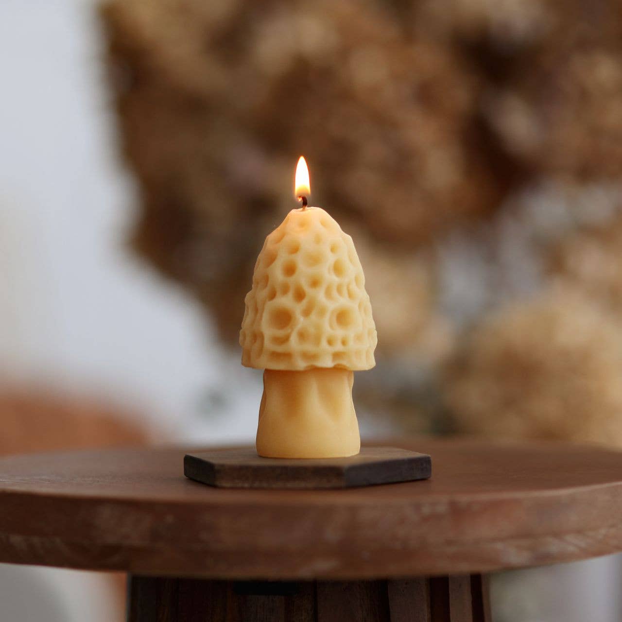 Mushroom Candles – 100% Pure Beeswax – 3 Styles: Morel Mushroom