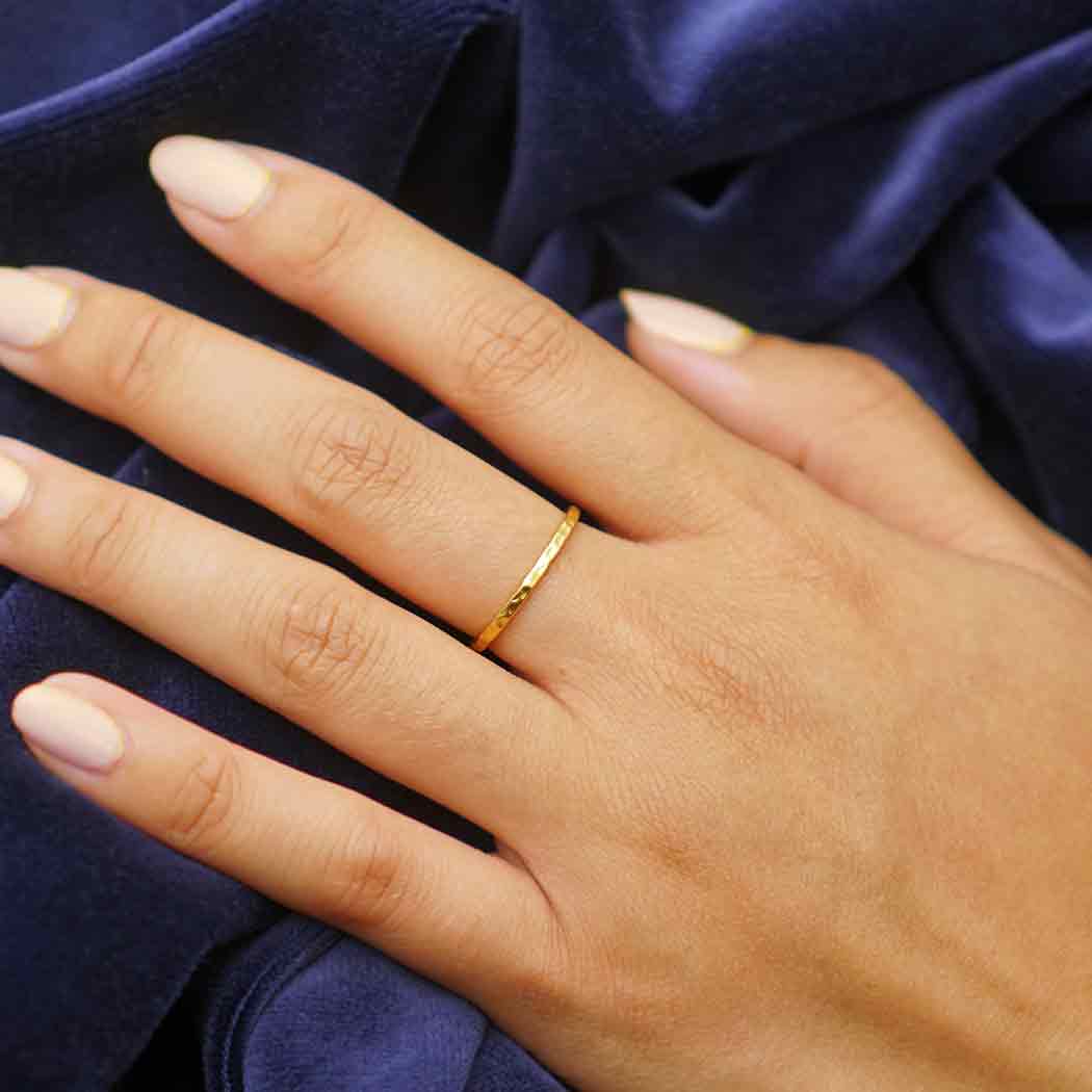 Hammer Finish Stacking Rings: Bronze / 7