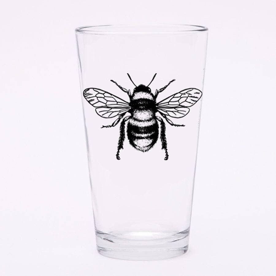 Bee Pint Glass - 16oz Beer Glass - Made in the USA