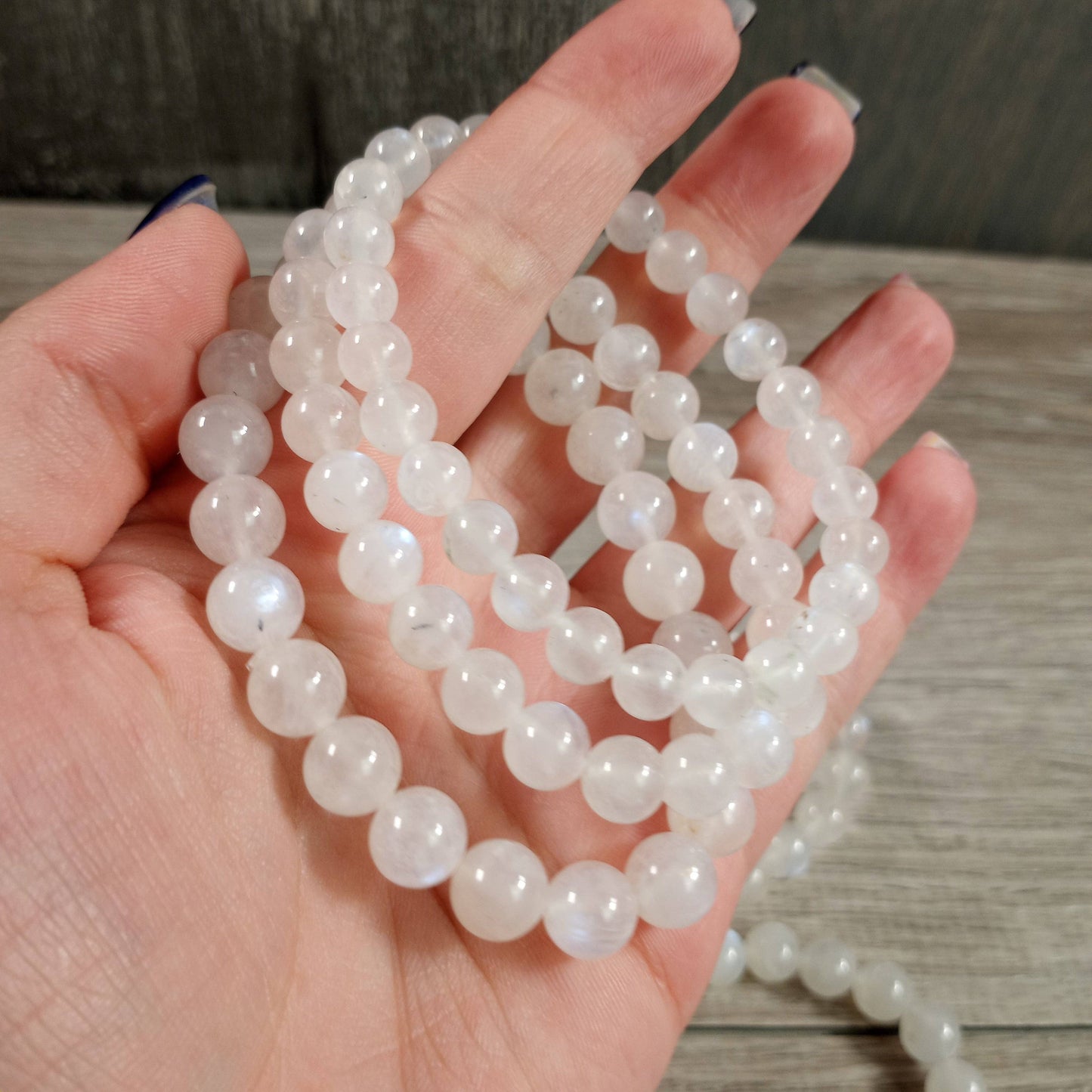 8mm Round Gemstone Beaded Bracelets – Assorted Crystals Bulk: Lavastone