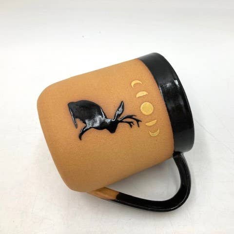 Jackalope Moon Phase Wheel Thrown Mug