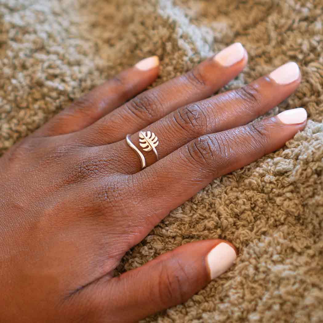 Bronze Adjustable Monstera Leaf Ring