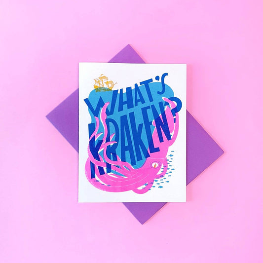What's Kraken? - Risograph Friendship Card