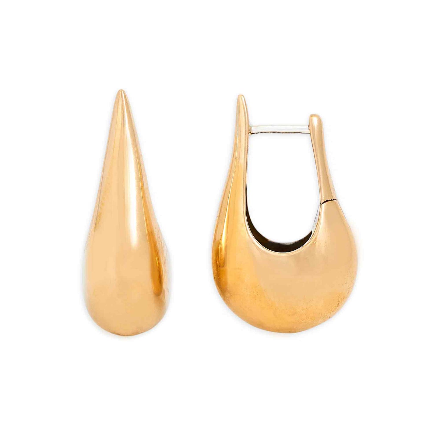 Bronze Large Teardrop Huggie Hoops 25x10mm