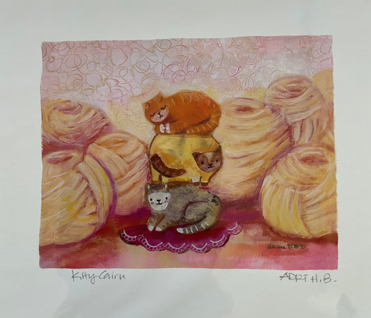 PRINT - Cat Cairn print featuring artwork by Adriana Bergstrom