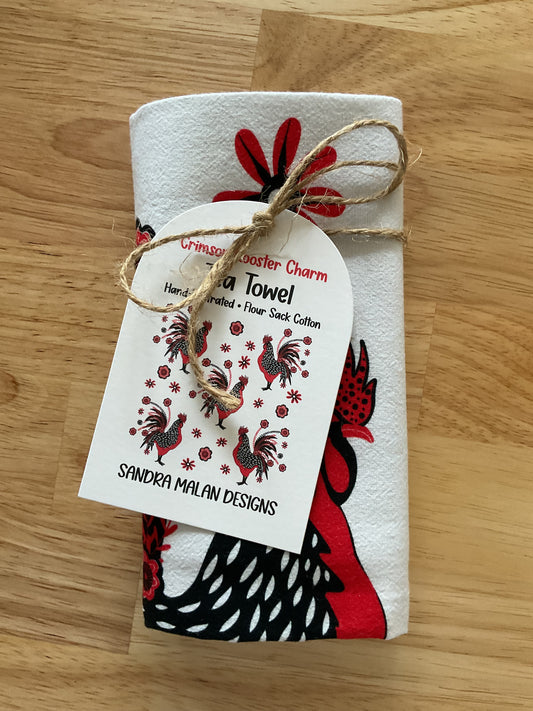 Crimson Rooster Charm