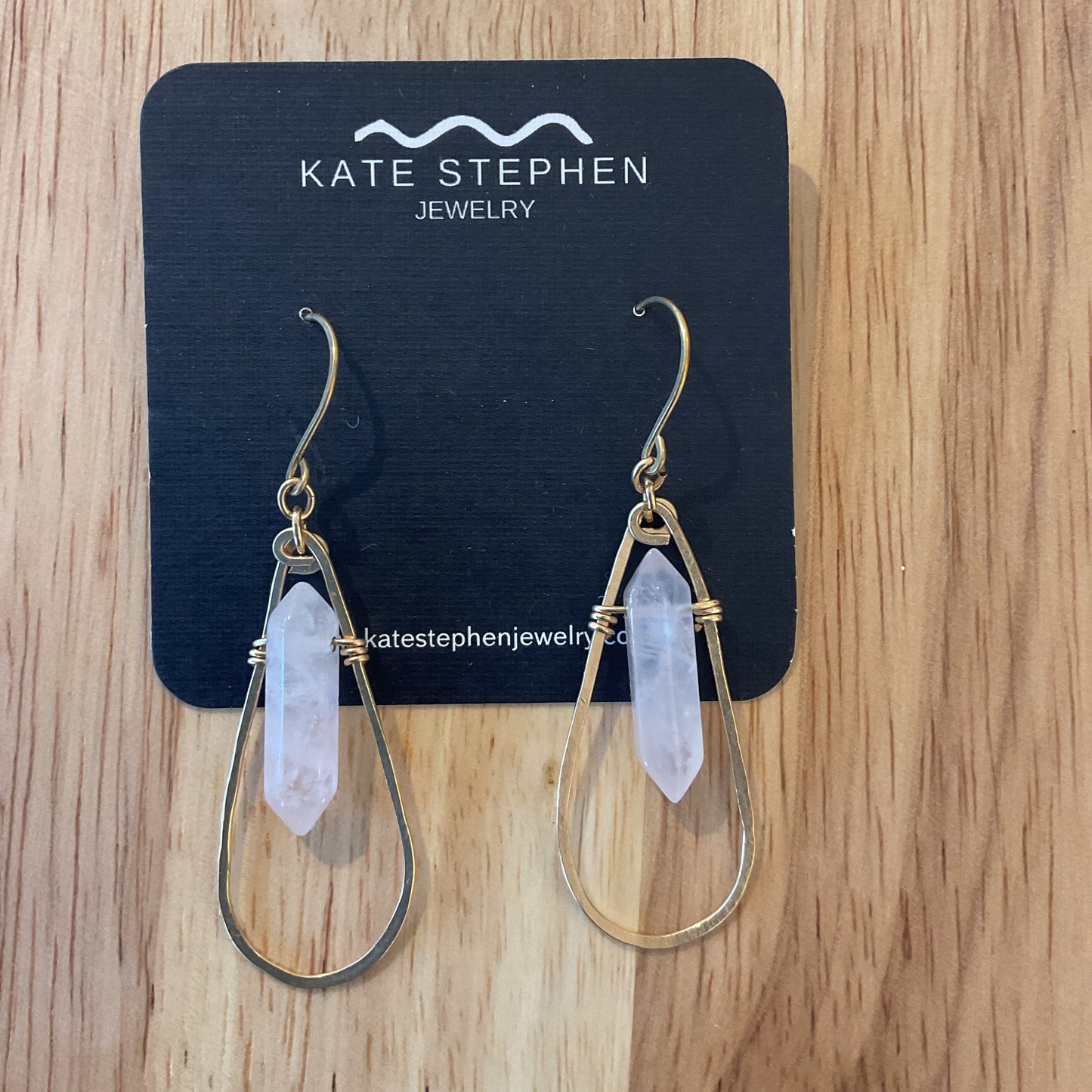 14k goldfill Shields with Rose Quartz