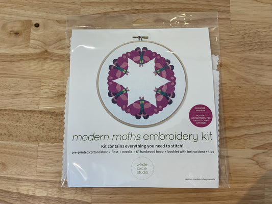 Moth embroidery kit