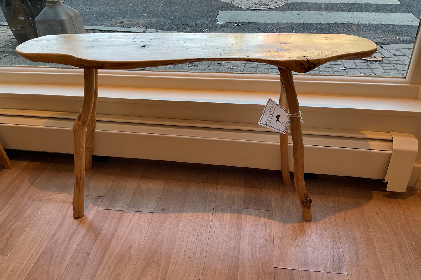 Large wood bench
