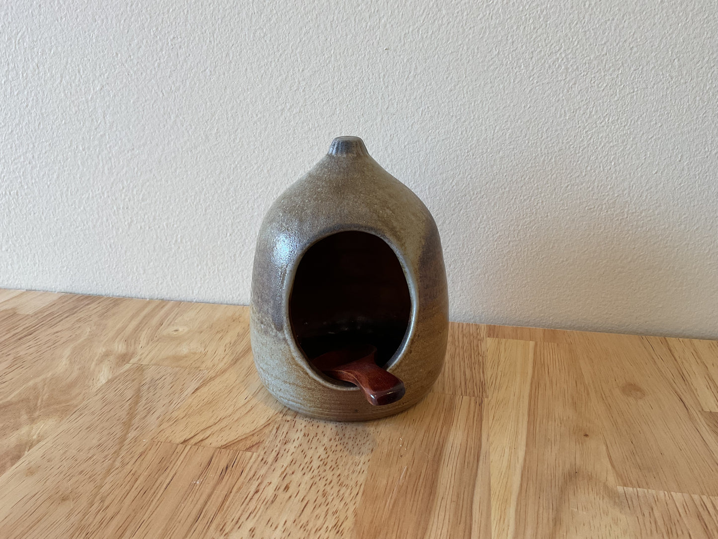 Wood Fired Salt Jar w/ spoon