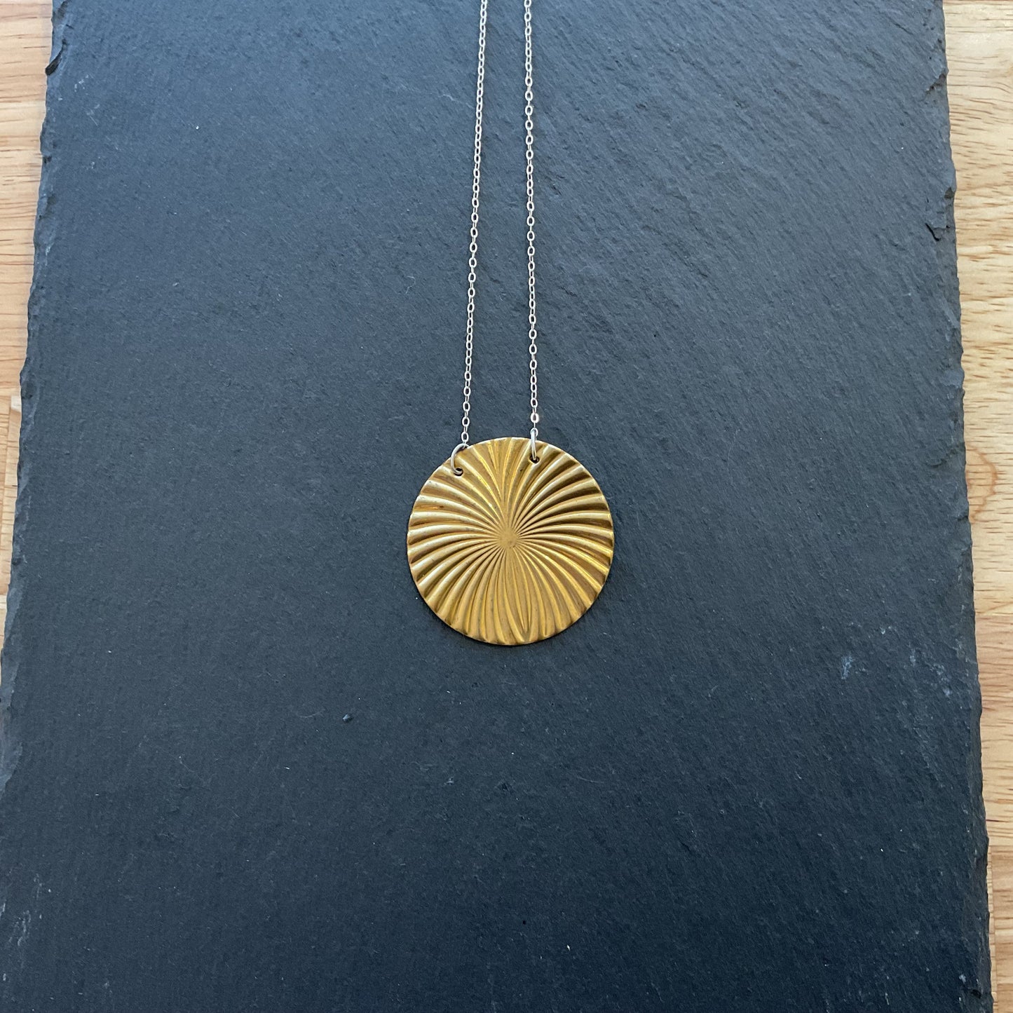 Brass Starburst with Sterling Chain