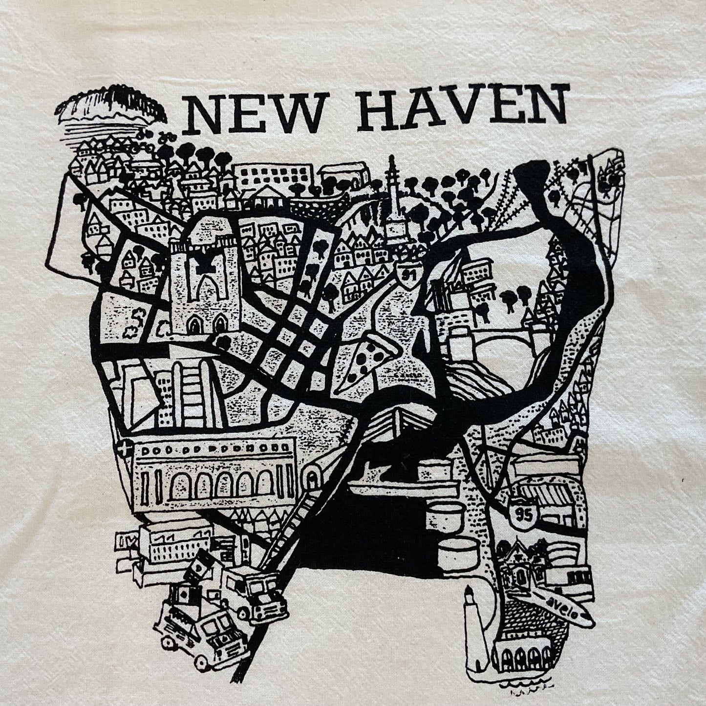 New Haven tea towel